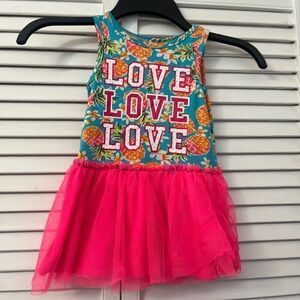 NEW CHIC Vibrant Pineapple and Love Girls Dress ballerina style